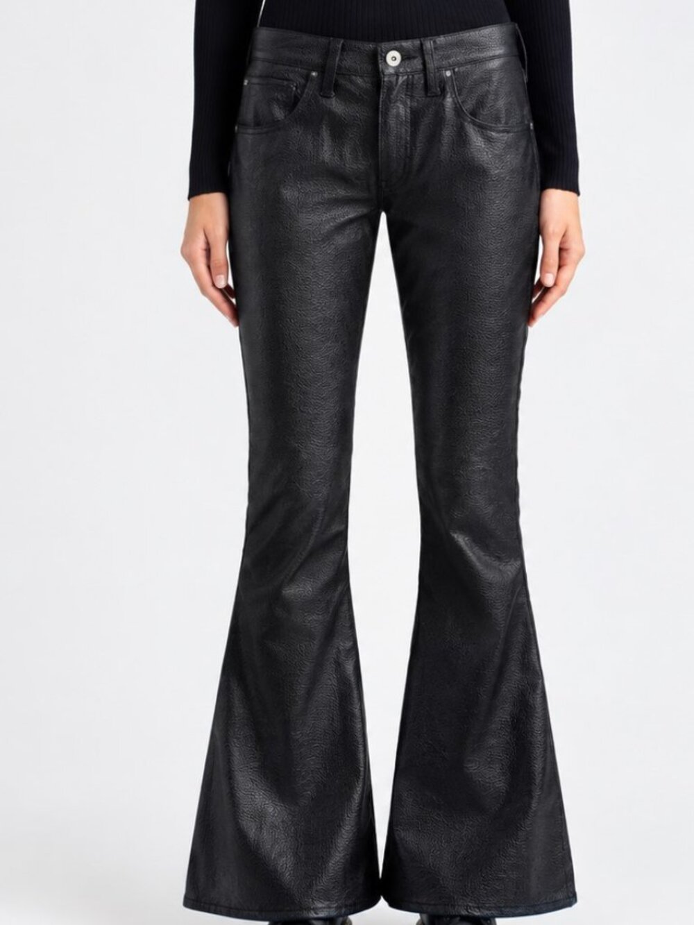 JUNYA WATANABE Comme des Garçons Textured Faux Leather Pants Black XS BRAND NEW!